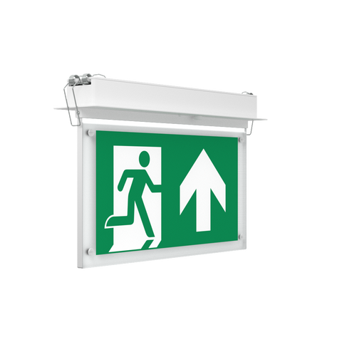 EDGE Recessed Ceiling Exit Running Man Sign Light | LED 3W 200lm | 6000K Daylight White | IP20 | 3hr Emergency Function