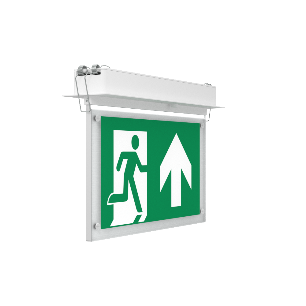 EDGE Recessed Ceiling Exit Running Man Sign Light | LED 3W 200lm | 6000K Daylight White | IP20 | 3hr Emergency Function