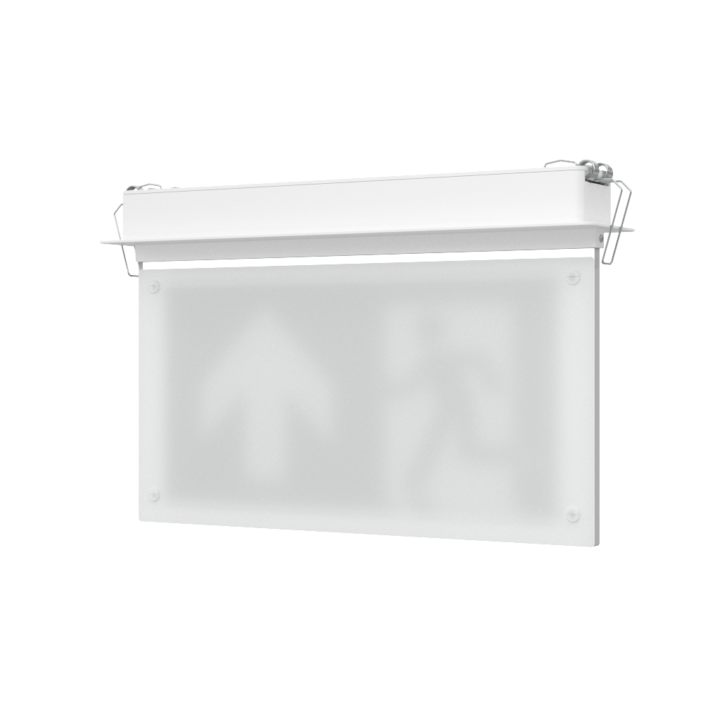 EDGE Recessed Ceiling Exit Running Man Sign Light | LED 3W 200lm | 6000K Daylight White | IP20 | 3hr Emergency Function
