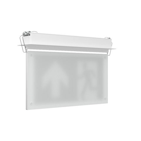 EDGE Recessed Ceiling Exit Running Man Sign Light | LED 3W 200lm | 6000K Daylight White | IP20 | 3hr Emergency Function
