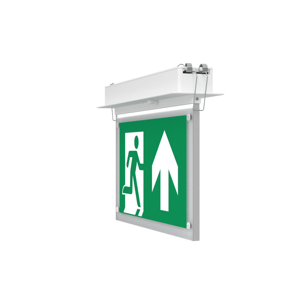 EDGE Recessed Ceiling Exit Running Man Sign Light | LED 3W 200lm | 6000K Daylight White | IP20 | 3hr Emergency Function
