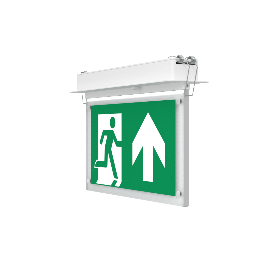 EDGE Recessed Ceiling Exit Running Man Sign Light | LED 3W 200lm | 6000K Daylight White | IP20 | 3hr Emergency Function