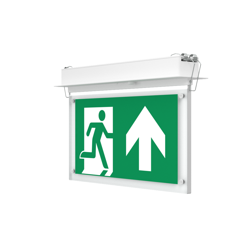 EDGE Recessed Ceiling Exit Running Man Sign Light | LED 3W 200lm | 6000K Daylight White | IP20 | 3hr Emergency Function