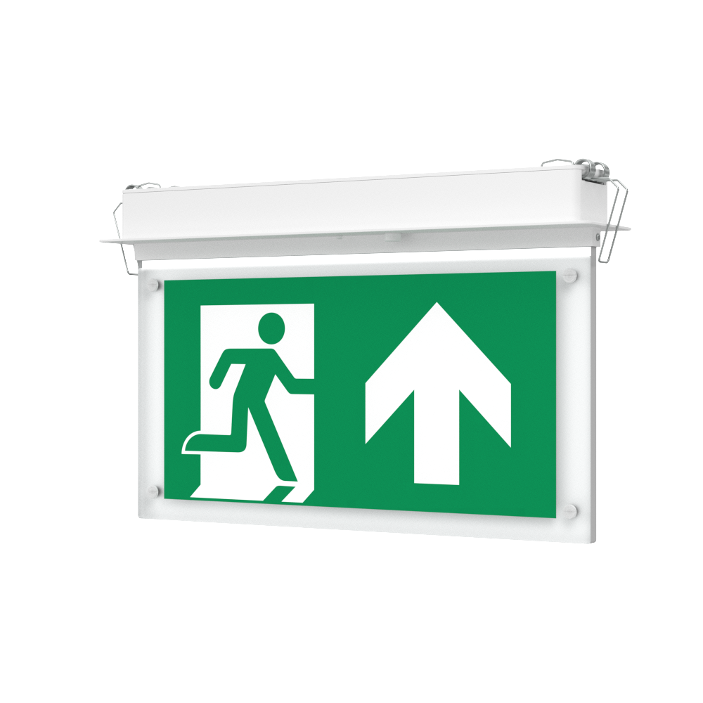 EDGE Recessed Ceiling Exit Running Man Sign Light | LED 3W 200lm | 6000K Daylight White | IP20 | 3hr Emergency Function