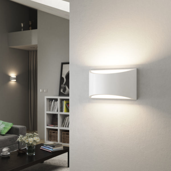 ALPHA G9 Curved Plaster Uplighter Wall Fitting | Up Down Light Effect