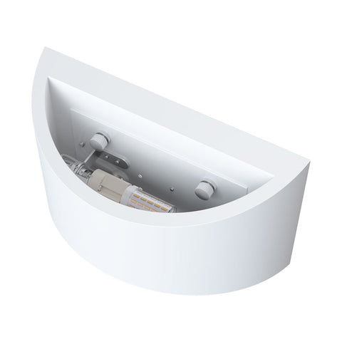 ALPHA G9 Curved Plaster Uplighter Wall Fitting | Up Down Light Effect