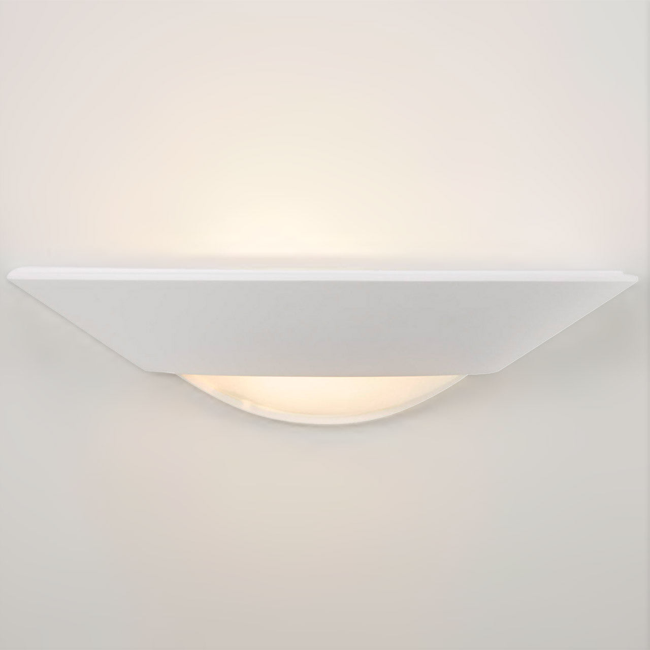 CARTER E14 Half Moon Paintable Plaster Wall Uplighter | Up Down Light ...