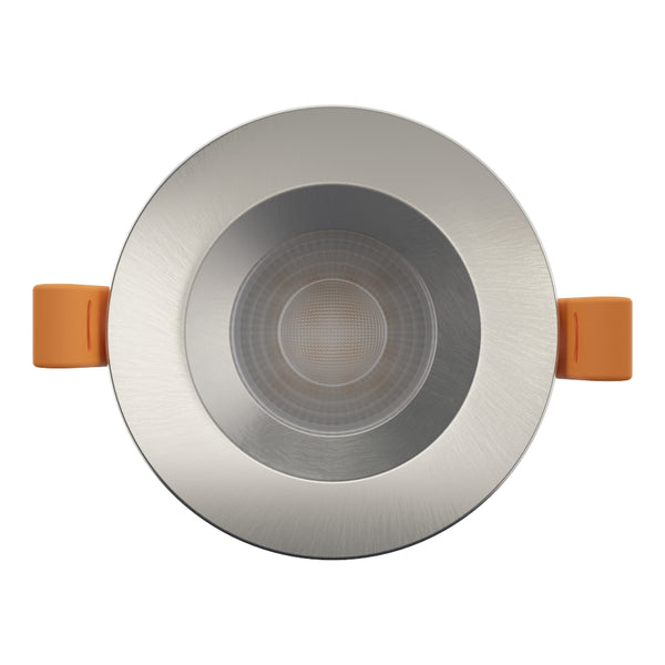 STRATA ONE | Tri-Colour CCT | LED Fire Rated Downlight | Dimmable 6W 600lm | IP65 | Brushed Chrome