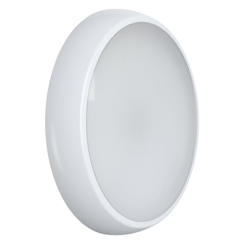 EUSTON 14W Round Emergency LED Bulkhead Light Fitting White 4000K