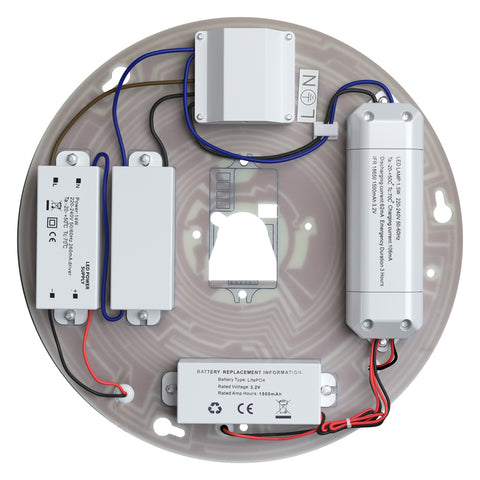 EUSTON Slim Bulkhead Light Fitting | LED 14W 1000lm | 4000K Neutral White | IP54 | Polished Chrome | 3hr Emergency Function