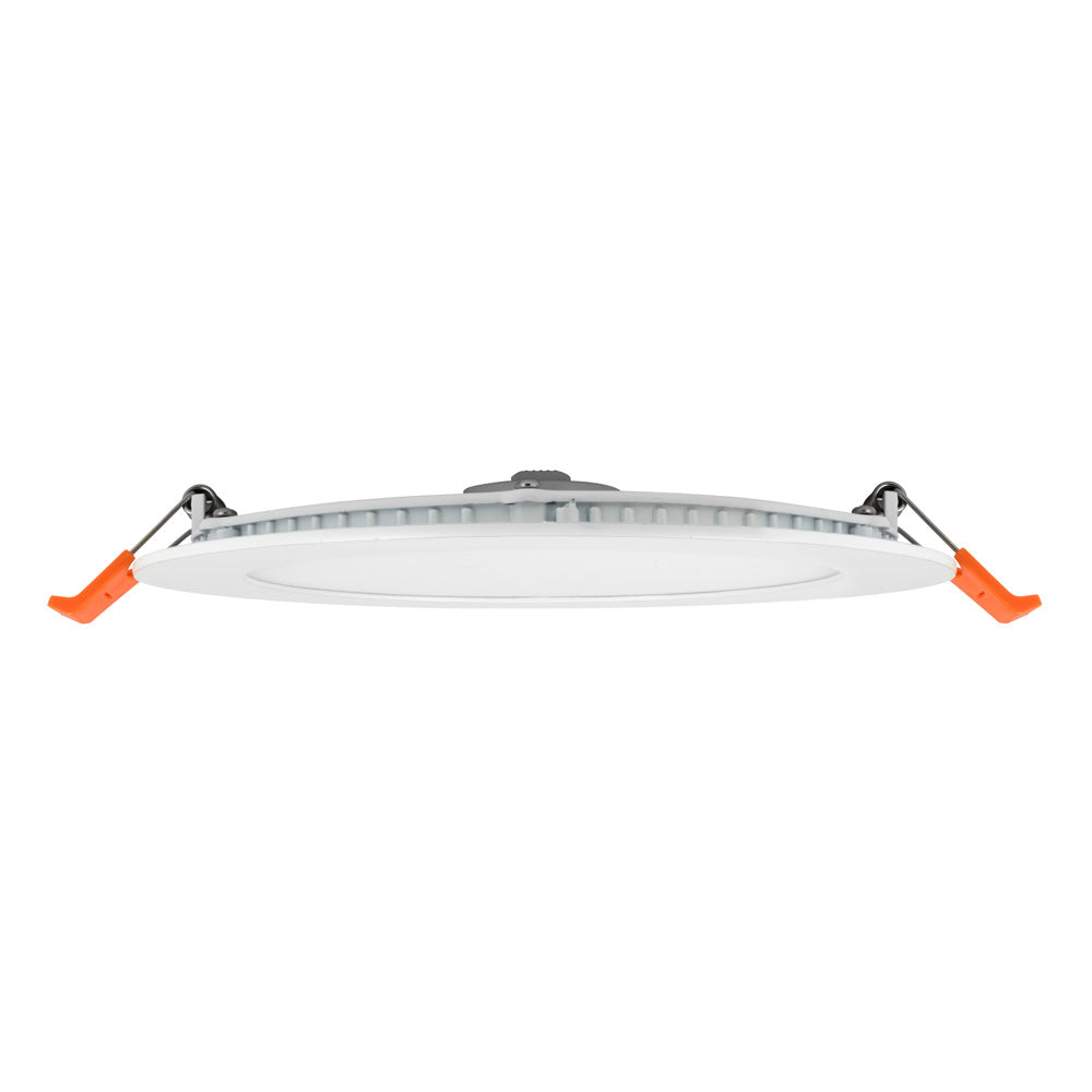 ALPHA-CT PANEL Slim Flat Recessed Round Downlight Fitting | LED 6W 550lm | CCT Tri-Colour | IP44 | 3hr Emergency