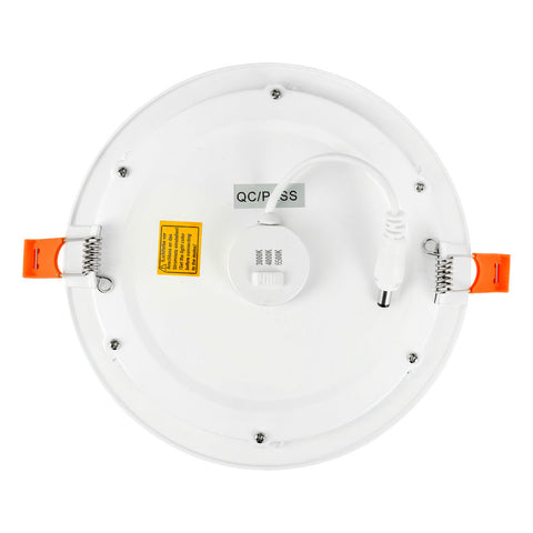 ALPHA-CT PANEL Slim Flat Recessed Round Downlight Fitting | LED 12W 1110lm | CCT Tri-Colour | IP44 | 3hr Emergency